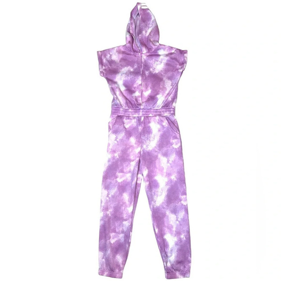 JUICY Couture Girls Tie Dye Hooded Loungewear Zip Up Cozy Jumpsuit Sweatsuit - Picture 10 of 10